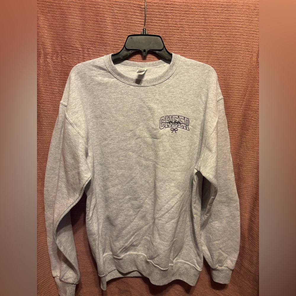 Embroidered Jerzees brand Crewneck Sweater - cheer mom